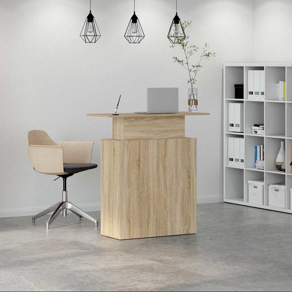 Vidaxl Reception Desk Sonoma Oak 100X40x104 Cm Engineered Wood Home Office Desks
