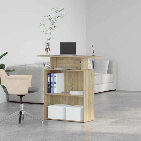 Vidaxl Reception Desk Sonoma Oak 100X40x104 Cm Engineered Wood Home Office Desks