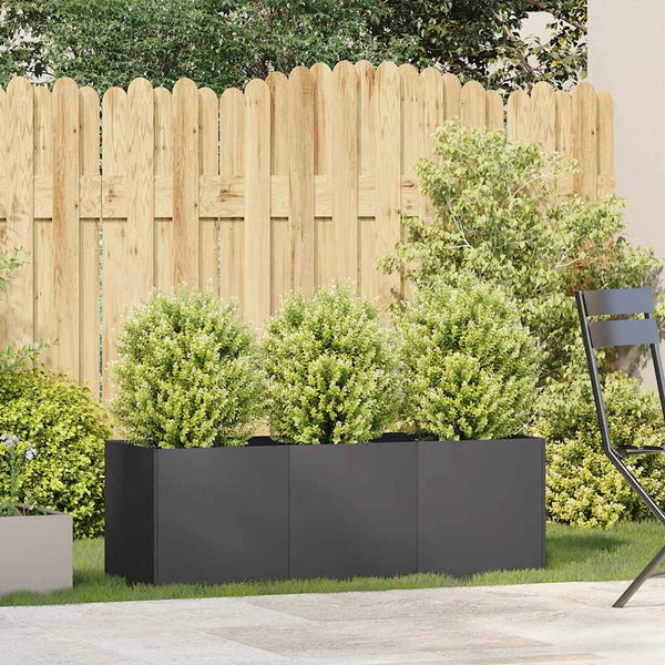 Vidaxl Planter Black 120X40x40 Cm Cold Rolled Steel Planters & Vases