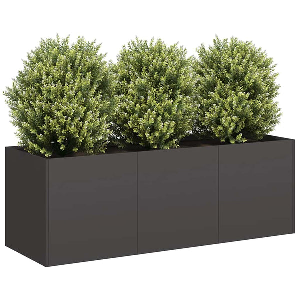 Vidaxl Planter Black 120X40x40 Cm Cold Rolled Steel Planters & Vases