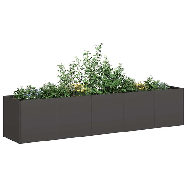 Vidaxl Planter Black 200X40x40 Cm Cold Rolled Steel Planters & Vases
