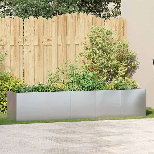 Vidaxl Planter 200X40x40 Cm Galvanised Steel Planters & Vases
