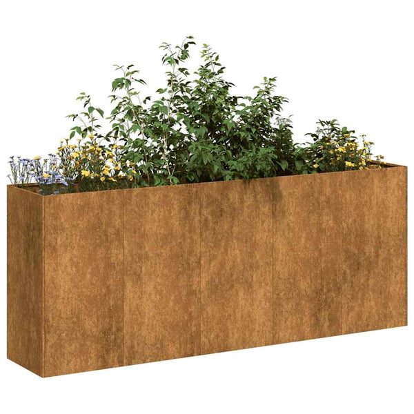 Vidaxl Planter Rusty 200X40x80 Cm Weathering Steel Planters & Vases