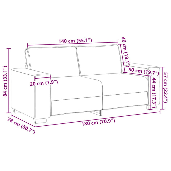 Vidaxl 2 Seater Sofa Dark Grey 180X78x84 Cm Velvet Sofas Armchairs & Couches