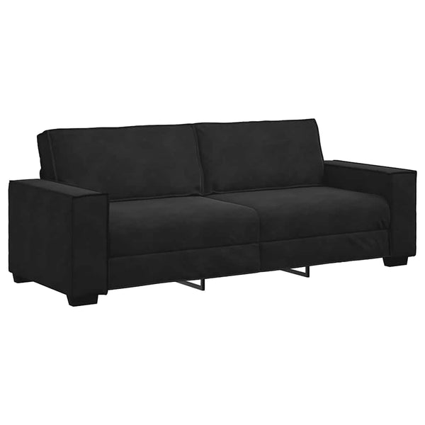 Vidaxl 3 Seater Sofa Black 220X78x84 Cm Velvet Sofas Armchairs & Couches