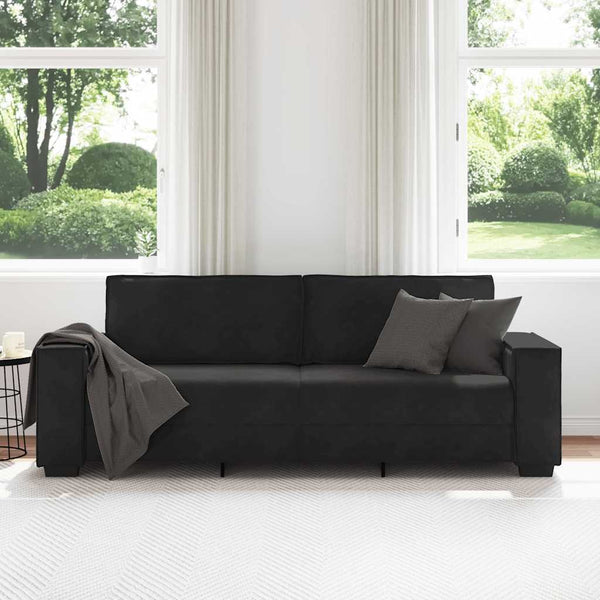 Vidaxl 3 Seater Sofa Black 220X78x84 Cm Velvet Sofas Armchairs & Couches