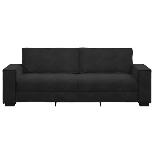 Vidaxl 3 Seater Sofa Black 220X78x84 Cm Velvet Sofas Armchairs & Couches