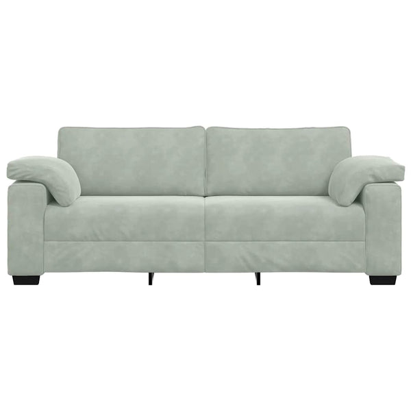 Vidaxl 3 Seater Sofa Light Grey 220X77x82 Cm Velvet Sofas Armchairs & Couches