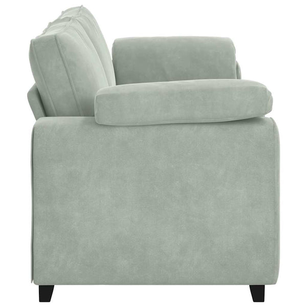 Vidaxl 3 Seater Sofa Light Grey 220X77x82 Cm Velvet Sofas Armchairs & Couches