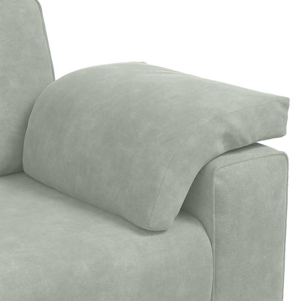 Vidaxl 3 Seater Sofa Light Grey 220X77x82 Cm Velvet Sofas Armchairs & Couches