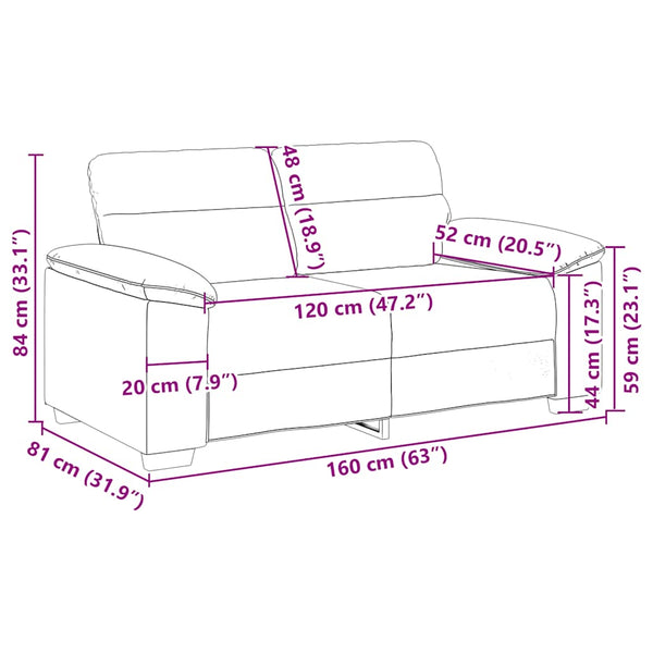 Vidaxl 2 Seater Sofadark Grey 160X81x84 Cm Fabric Sofas Armchairs & Couches