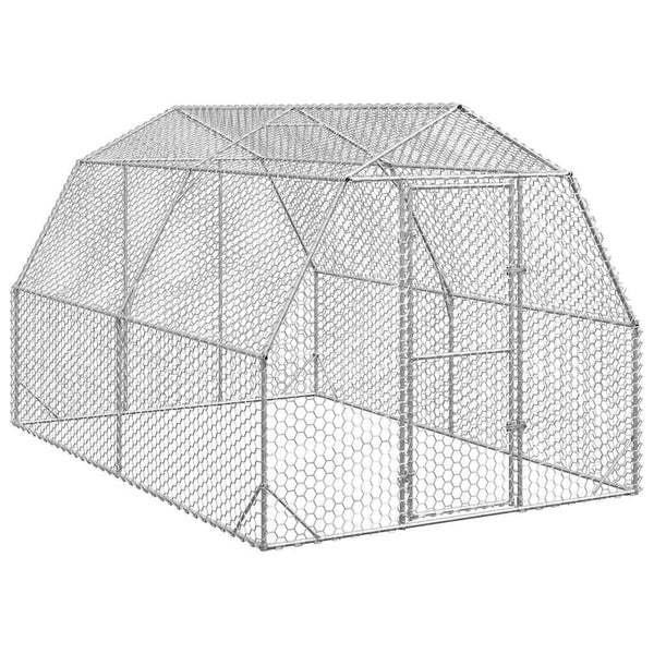 Vidaxl Chicken Run 2.5X4x2.25 M Galvanised Steel Small Animal Cages & Hutches