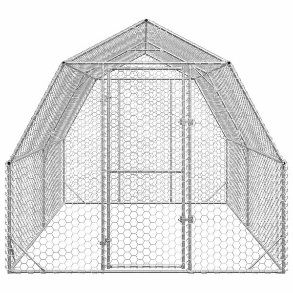 Vidaxl Chicken Run 2.5X4x2.25 M Galvanised Steel Small Animal Cages & Hutches