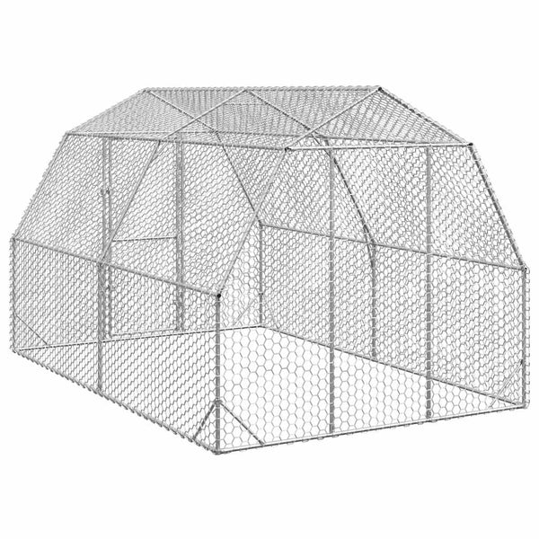 Vidaxl Chicken Run 2.5X4x2.25 M Galvanised Steel Small Animal Cages & Hutches