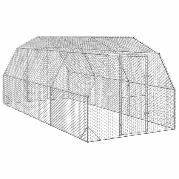 Vidaxl Chicken Run 2.5X6x2.25 M Galvanised Steel Small Animal Cages & Hutches