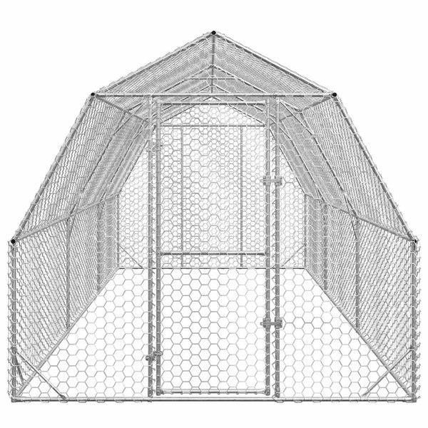 Vidaxl Chicken Run 2.5X6x2.25 M Galvanised Steel Small Animal Cages & Hutches