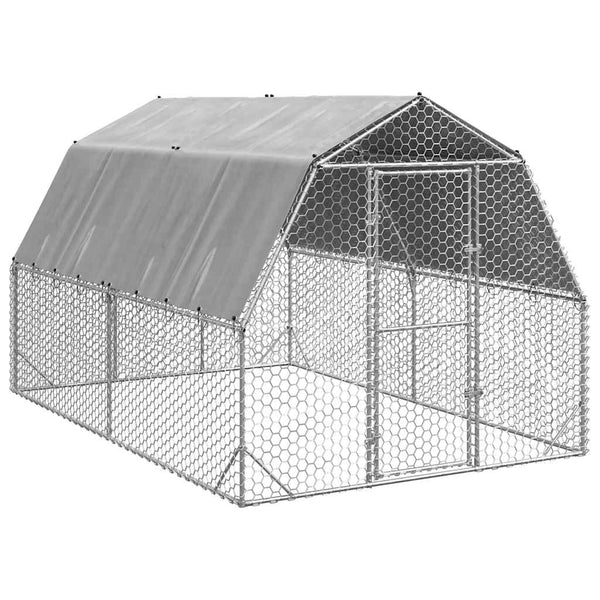 Vidaxl Chicken Run With Roof 2.5X4x2.25 M Galvanised Steel Small Animal Cages & Hutches