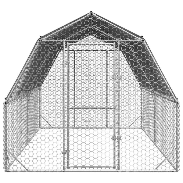 Vidaxl Chicken Run With Roof 2.5X4x2.25 M Galvanised Steel Small Animal Cages & Hutches