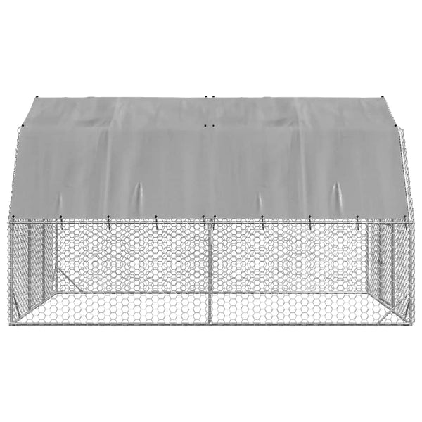 Vidaxl Chicken Run With Roof 2.5X4x2.25 M Galvanised Steel Small Animal Cages & Hutches