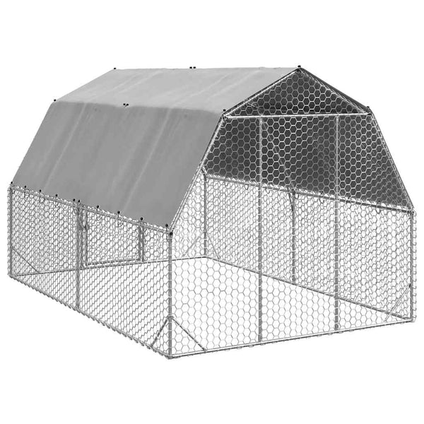Vidaxl Chicken Run With Roof 2.5X4x2.25 M Galvanised Steel Small Animal Cages & Hutches