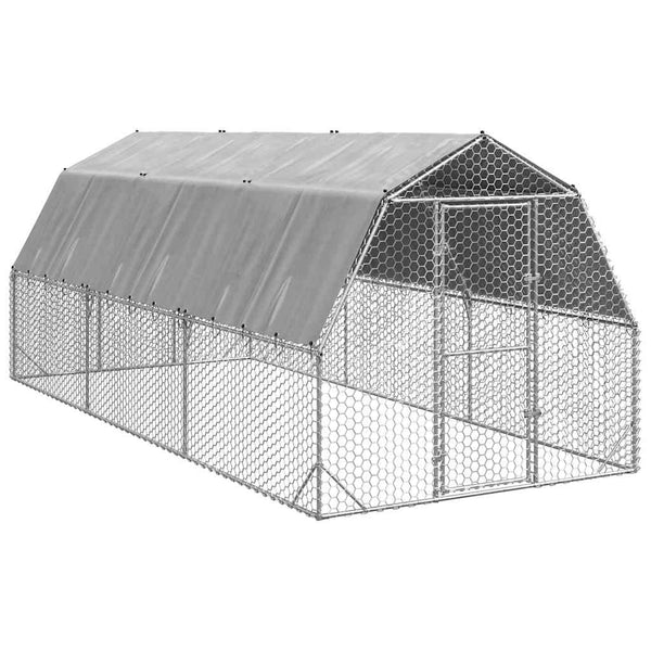 Vidaxl Chicken Run With Roof 2.5X6x2.25 M Galvanised Steel Small Animal Cages & Hutches