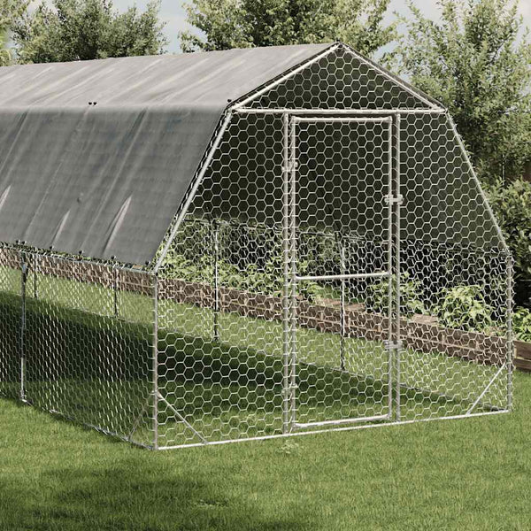 Vidaxl Chicken Run With Roof 2.5X6x2.25 M Galvanised Steel Small Animal Cages & Hutches