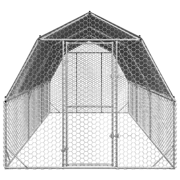 Vidaxl Chicken Run With Roof 2.5X6x2.25 M Galvanised Steel Small Animal Cages & Hutches
