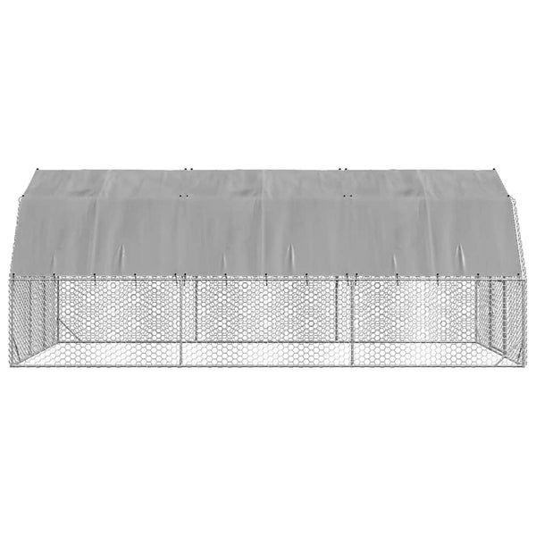 Vidaxl Chicken Run With Roof 2.5X6x2.25 M Galvanised Steel Small Animal Cages & Hutches