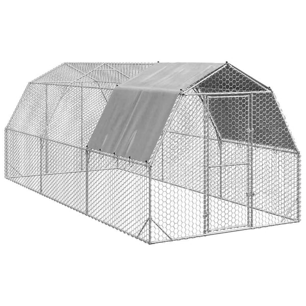 Vidaxl Chicken Run With Roof 2.5X6x2.25 M Galvanised Steel Small Animal Cages & Hutches