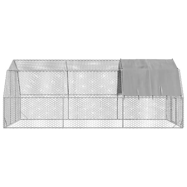 Vidaxl Chicken Run With Roof 2.5X6x2.25 M Galvanised Steel Small Animal Cages & Hutches