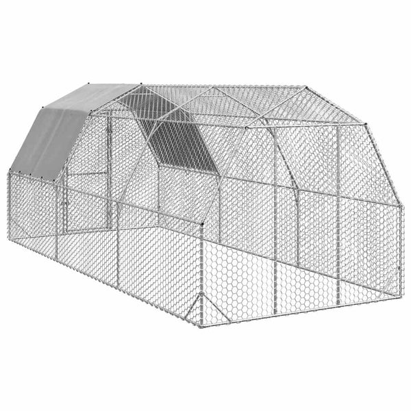 Vidaxl Chicken Run With Roof 2.5X6x2.25 M Galvanised Steel Small Animal Cages & Hutches