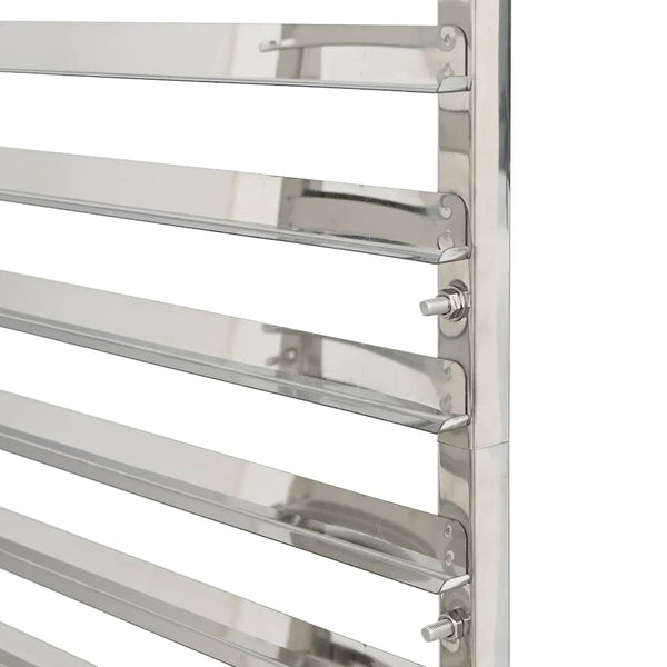 Vidaxl Tray Trolley With 32 Gn Containers 75X55x162.5 Cm Stainless Steel Kitchen Carts