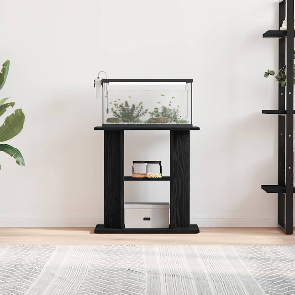 Vidaxl Aquarium Stand Black Oak 60X30x60 Cm Engineered Wood Aquariums