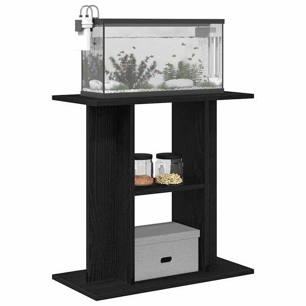 Vidaxl Aquarium Stand Black Oak 60X30x60 Cm Engineered Wood Aquariums