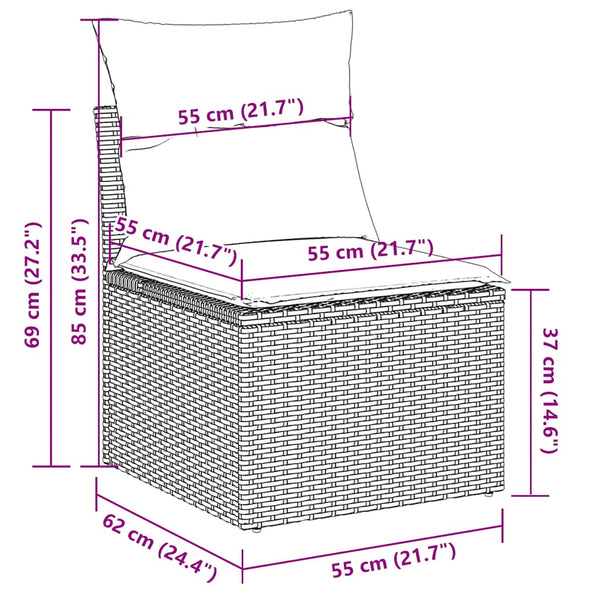 Vidaxl 4 Piece Garden Sofa Set With Cushions Grey Poly Rattan Other Patio & Garden Furniture