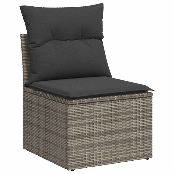 Vidaxl 4 Piece Garden Sofa Set With Cushions Grey Poly Rattan Other Patio & Garden Furniture