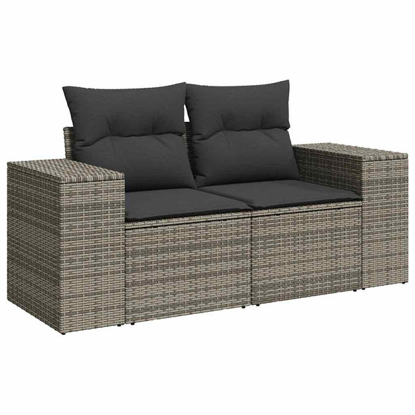 Vidaxl 4 Piece Garden Sofa Set With Cushions Grey Poly Rattan Other Patio & Garden Furniture