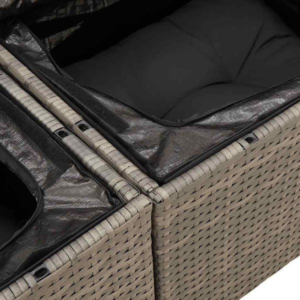 Vidaxl 4 Piece Garden Sofa Set With Cushions Grey Poly Rattan Other Patio & Garden Furniture