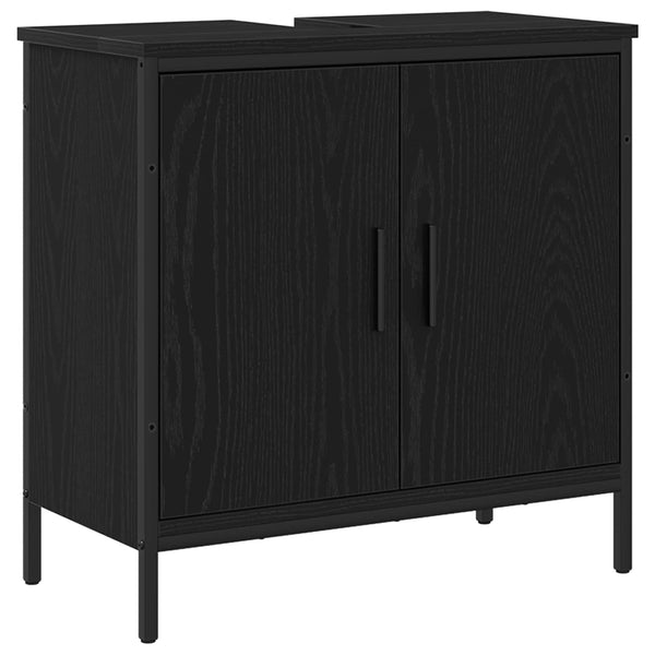 Vidaxl Bathroom Sink Cabinet Black Oak 60 X 30 Cm Engineered Wood Bathroom Cabinets