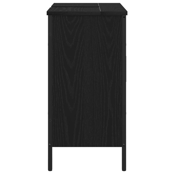 Vidaxl Bathroom Sink Cabinet Black Oak 60 X 30 Cm Engineered Wood Bathroom Cabinets