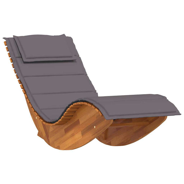Vidaxl Rocking Sun Lounger With Cushion Solid Wood Acacia Loungers