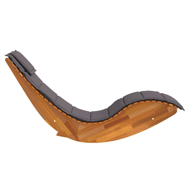Vidaxl Rocking Sun Lounger With Cushion Solid Wood Acacia Loungers