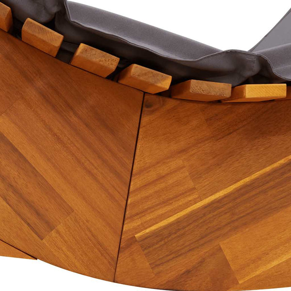 Vidaxl Rocking Sun Lounger With Cushion Solid Wood Acacia Loungers