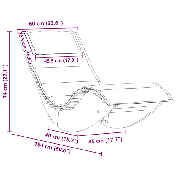 Vidaxl Rocking Sun Lounger With Cushion Solid Wood Acacia Loungers