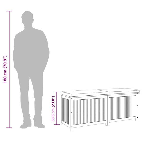 Vidaxl Outdoor Cushion Box 150X50x60.5 Cm Solid Wood Acacia Patio Furniture Cushions & Pads