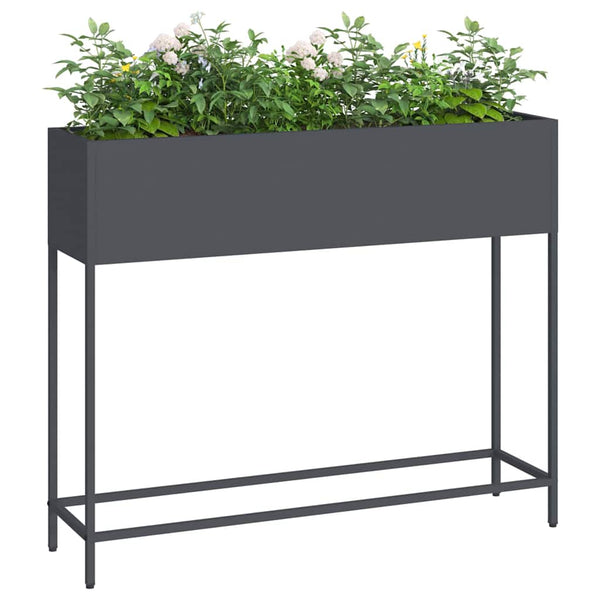 Vidaxl Raised Garden Planter 100 X 26 82 Cm Steel Raised Garden Beds