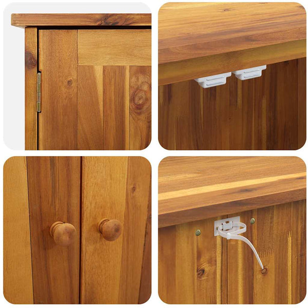 Vidaxl Garden Cabinet With Shelf Door Natural Solid Acacia Wood Cabinets & Cupboards