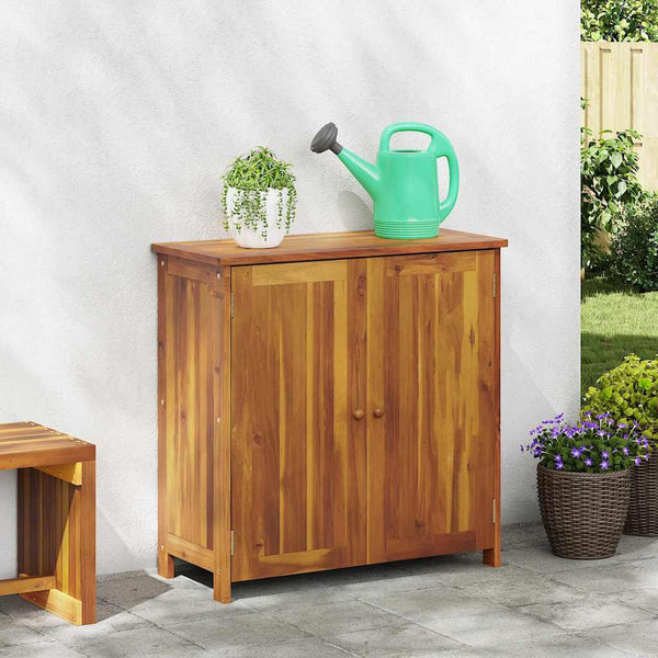 Vidaxl Garden Cabinet With Shelf Door Natural Solid Acacia Wood Cabinets & Cupboards