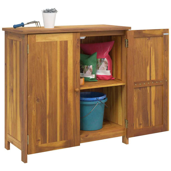 Vidaxl Garden Cabinet With Shelf Door Natural Solid Acacia Wood Cabinets & Cupboards