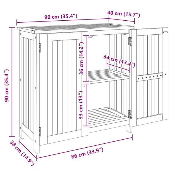 Vidaxl Garden Cabinet With Shelf Door Natural Solid Acacia Wood Cabinets & Cupboards